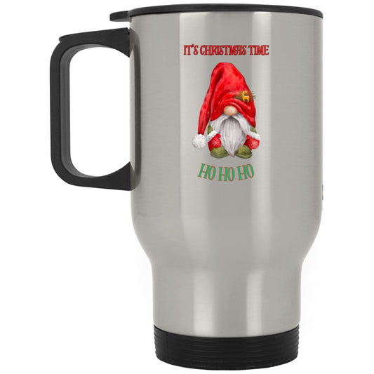 It’s Christmas time HO HO HO Silver Stainless Travel Mug