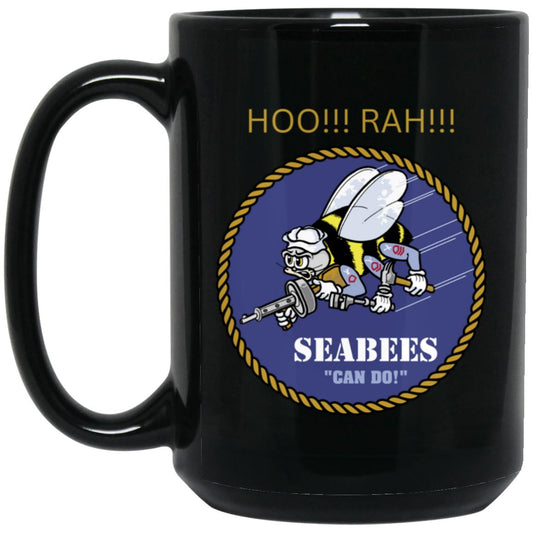 Seabee 15oz Black Mug