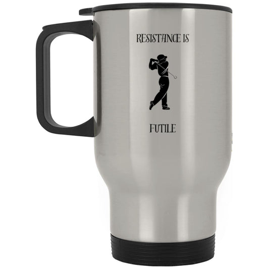 Resistance is Futile Silver Stainless Travel Mug